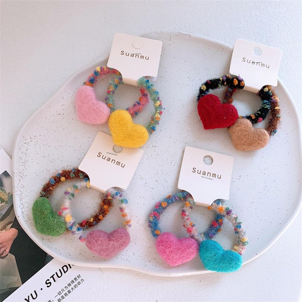 AHUA  兒童羊毛氈彩色愛心髮圈 TT0045 兒童髮飾 造型髮夾 親子穿搭 阿華有事嗎-細節圖6