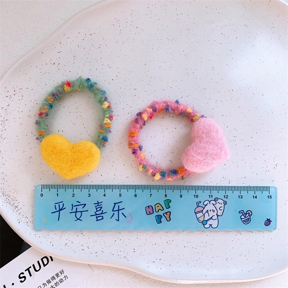 AHUA  兒童羊毛氈彩色愛心髮圈 TT0045 兒童髮飾 造型髮夾 親子穿搭 阿華有事嗎-細節圖7
