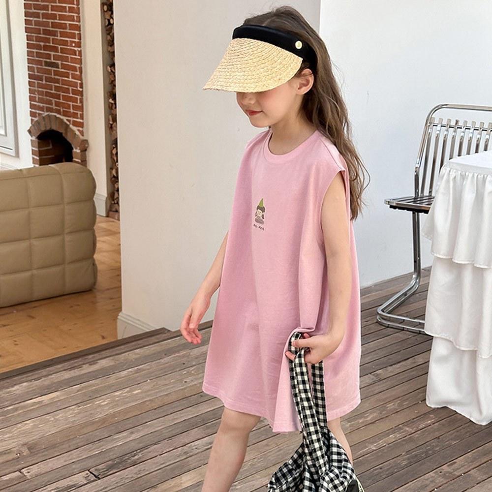 AHUA阿華有事嗎 童戴帽小女孩圖案無袖連衣裙童裝 TT0144 可愛 童裝-細節圖5