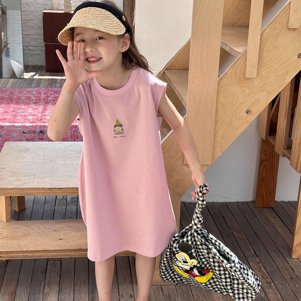 AHUA阿華有事嗎 童戴帽小女孩圖案無袖連衣裙童裝 TT0144 可愛 童裝-細節圖6