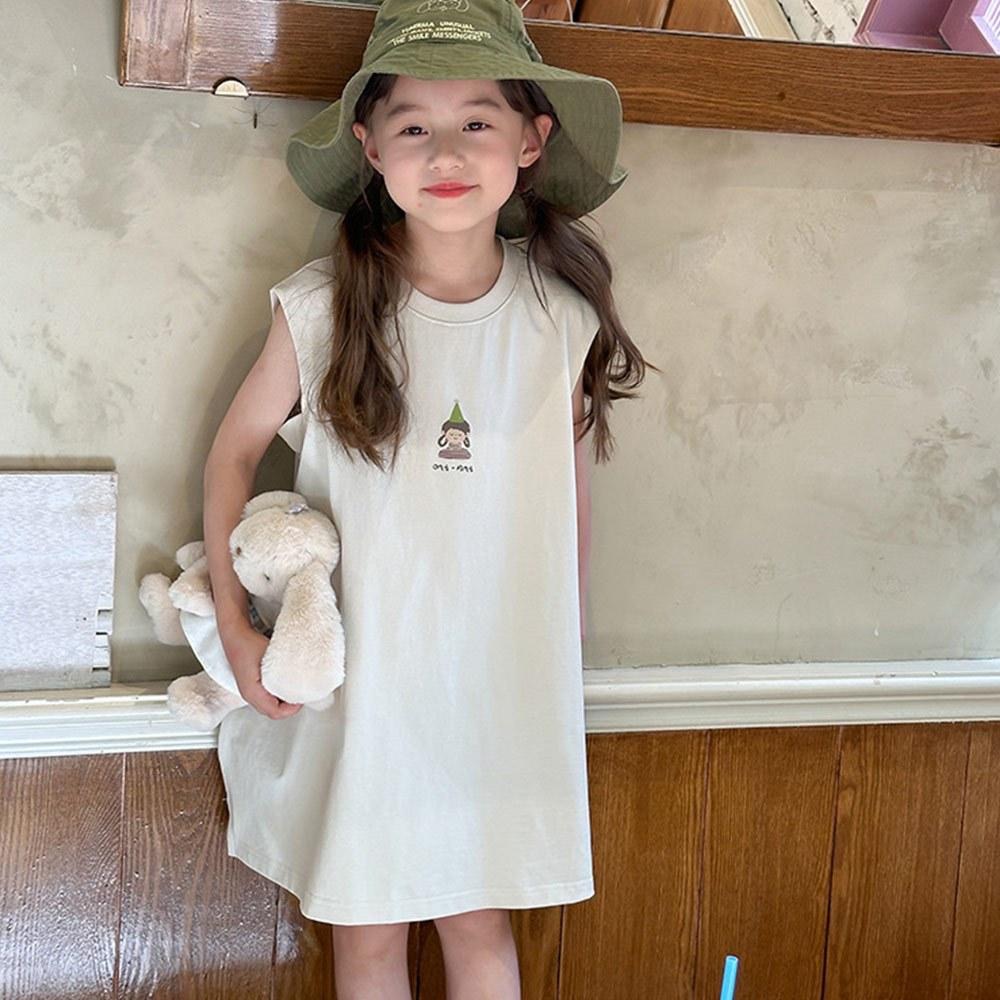 AHUA阿華有事嗎 童戴帽小女孩圖案無袖連衣裙童裝 TT0144 可愛 童裝-細節圖8