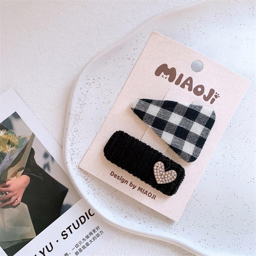 AHUA阿華有事嗎  童立體毛絨黑灰色系BB髮夾2入組 TT0020 可愛 日系 兒童髮夾-細節圖3