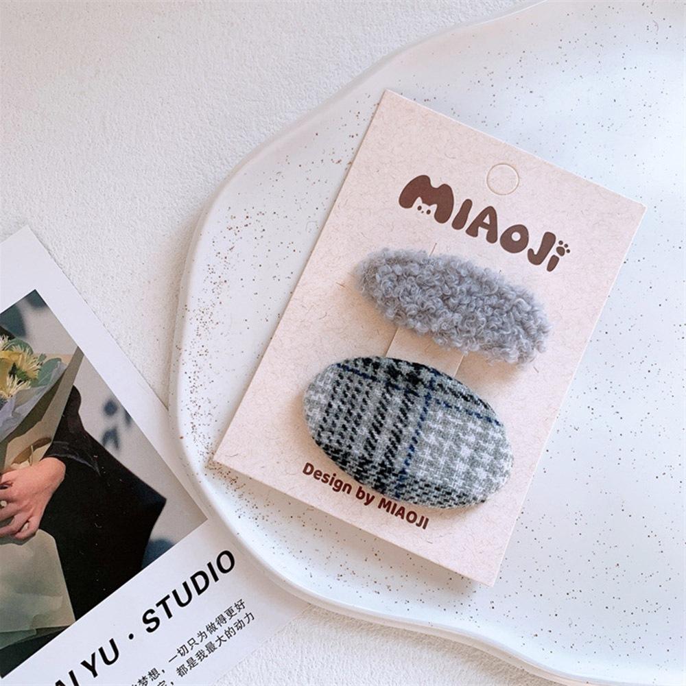 AHUA阿華有事嗎  童立體毛絨黑灰色系BB髮夾2入組 TT0020 可愛 日系 兒童髮夾-細節圖9