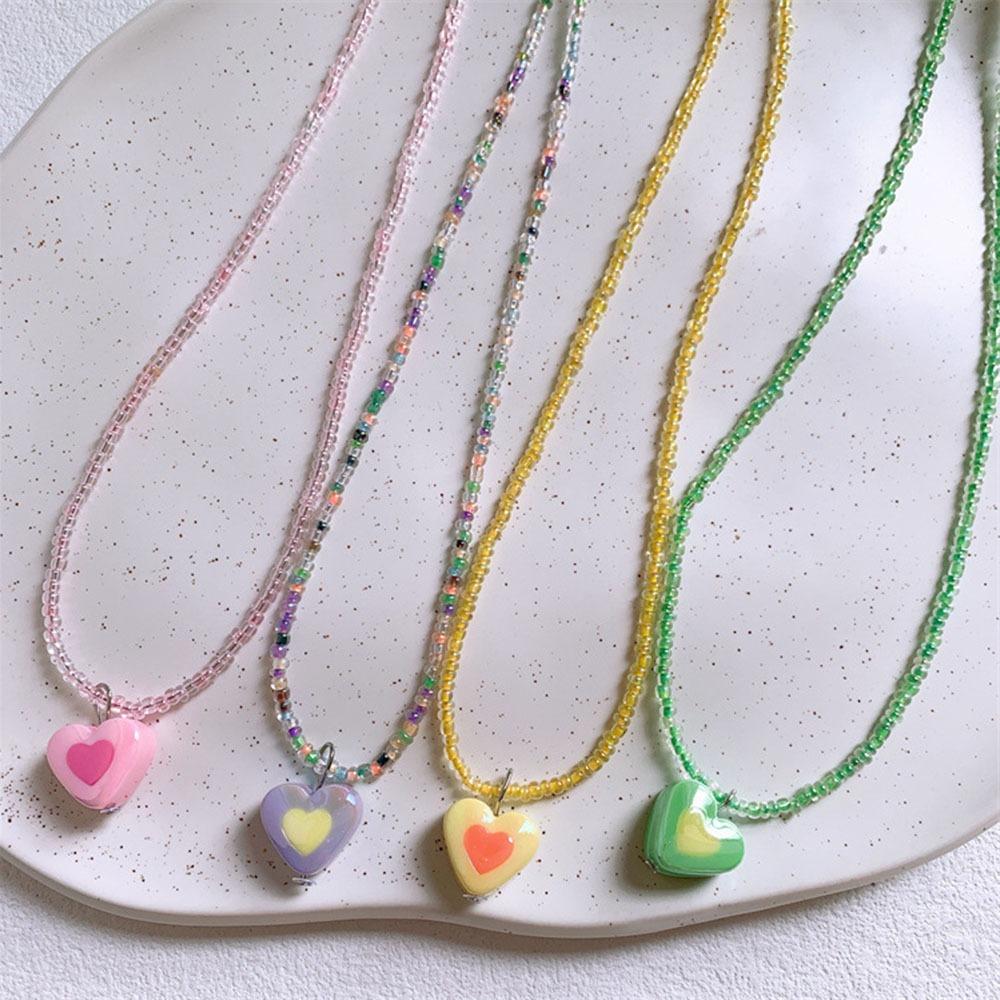 AHUA阿華有事嗎  童優雅珍珠愛心串珠項鍊 TT0017 可愛 飾品 兒童項鍊-細節圖3