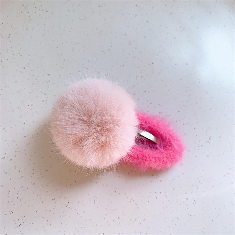 AHUA阿華有事嗎  童撞色毛毛球BB髮夾 TT0025 可愛 日系 韓系 絨毛 髮夾 兒童髮飾-細節圖4