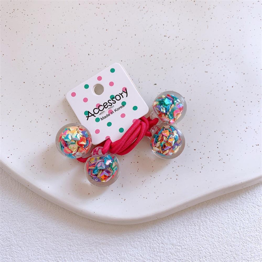 AHUA阿華有事嗎  童亮片透明球球髮圈(2入組) TT0047 可愛 髮圈 兒童髮飾-細節圖8