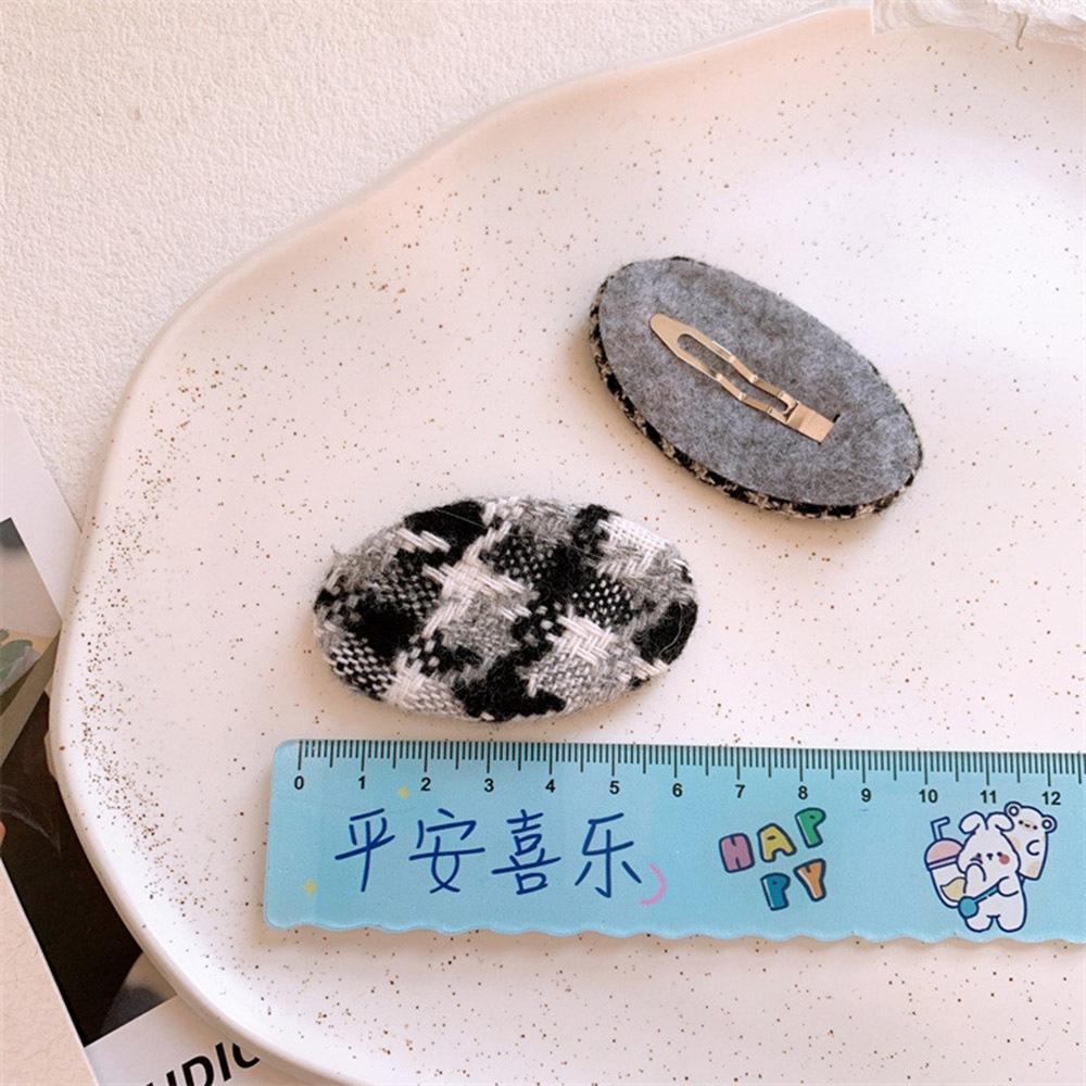 AHUA阿華有事嗎  童毛呢橢圓BB髮夾2入組 TT0027 可愛 日系 髮夾 兒童髮飾-細節圖2