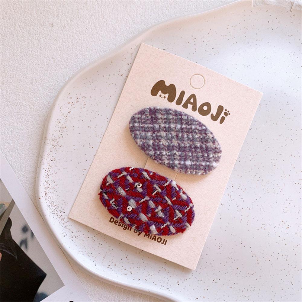 AHUA阿華有事嗎  童毛呢橢圓BB髮夾2入組 TT0027 可愛 日系 髮夾 兒童髮飾-細節圖6