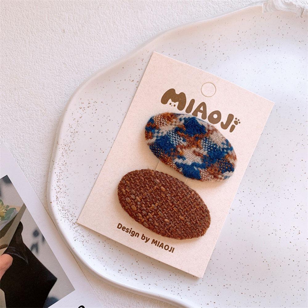 AHUA阿華有事嗎  童毛呢橢圓BB髮夾2入組 TT0027 可愛 日系 髮夾 兒童髮飾-細節圖7