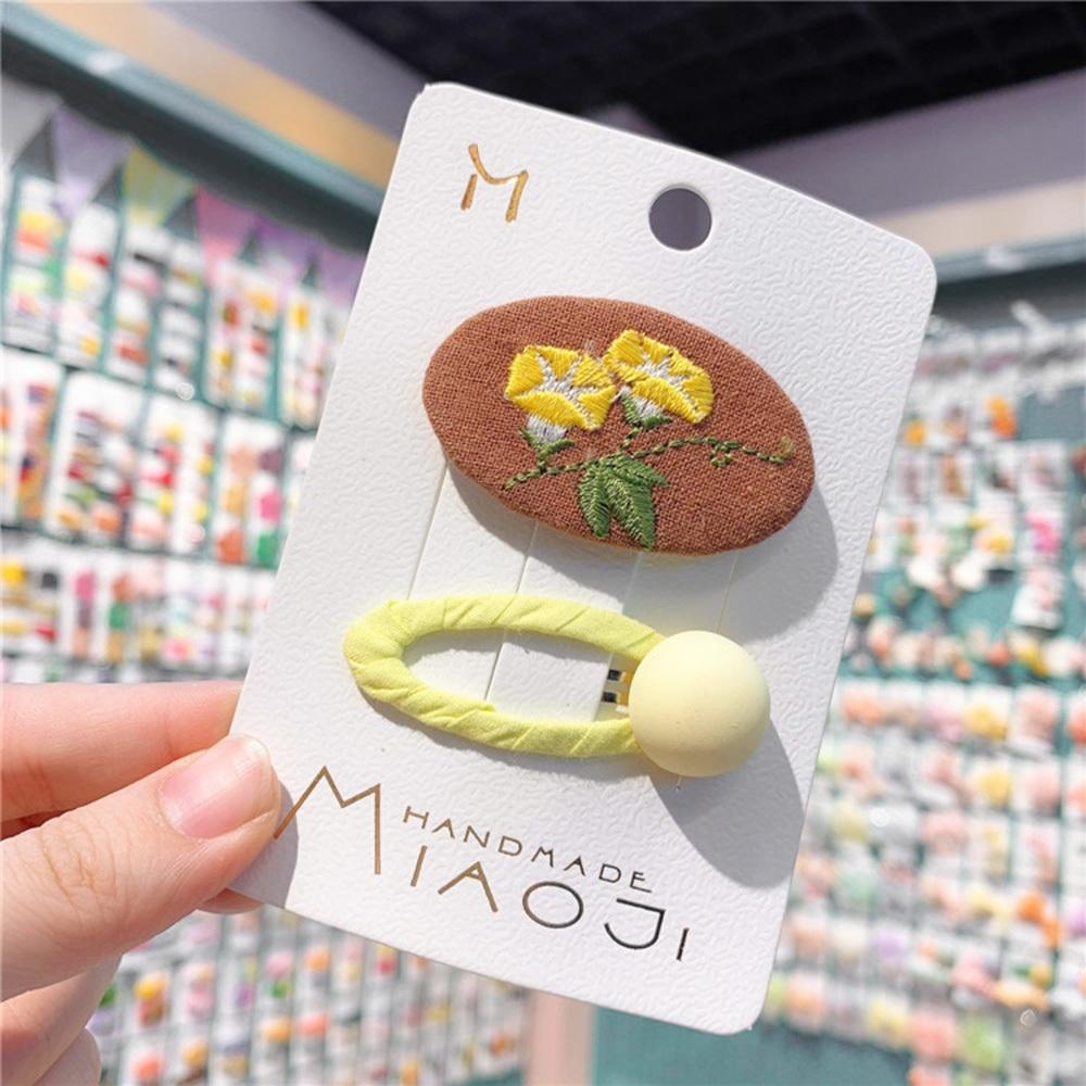 AHUA阿華有事嗎 童布面刺繡花朵縷空髮夾2入組 TT0097 可愛 兒童髮飾 造型髮夾-細節圖6