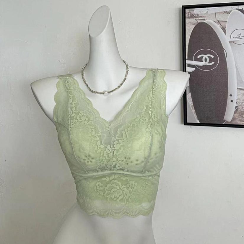 AHUA 阿華有事嗎 法式蕾絲花朵印花性感背心 I0083 韓系內著 可愛  BRA TOP 內衣 小可愛-細節圖9