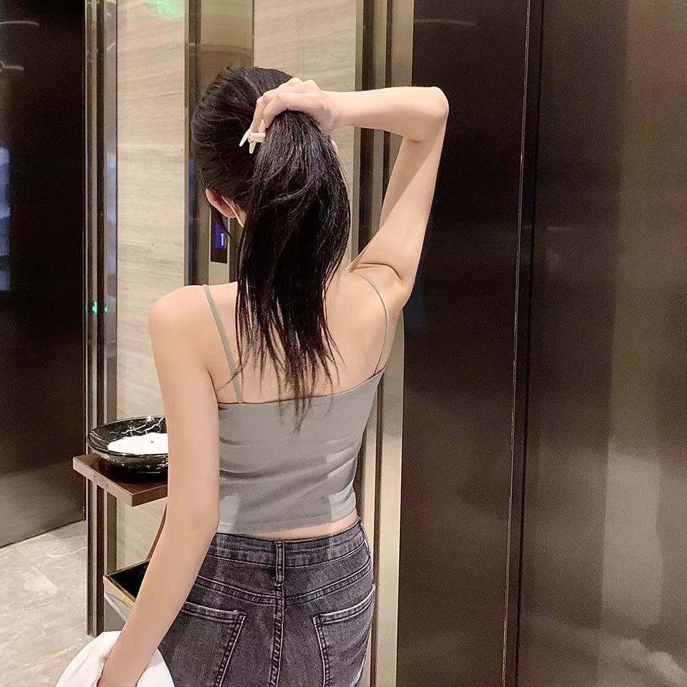 AHUA 阿華有事嗎 素色雙層捲邊吊帶背心 I0082 韓系內著 可愛  BRA TOP 內衣 小可愛-細節圖5