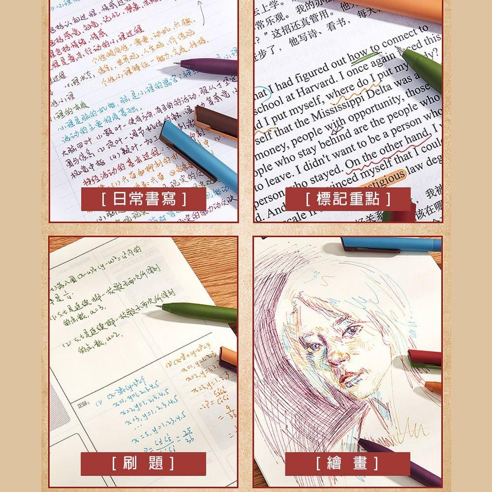 AHUA 阿華有事嗎 繽紛手帳按動彩色中性筆(一盒6支) O0046 可愛 文具 開學用品-細節圖5