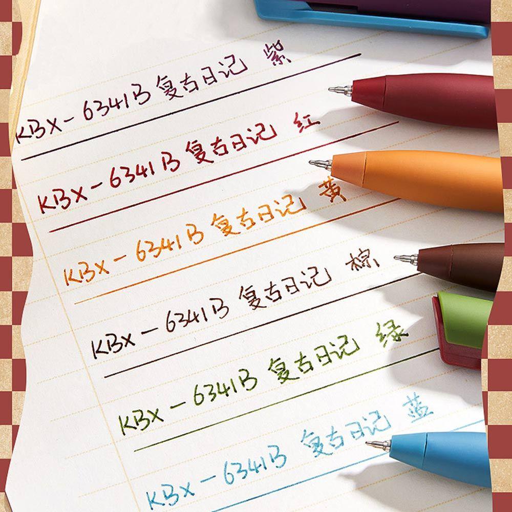 AHUA 阿華有事嗎 繽紛手帳按動彩色中性筆(一盒6支) O0046 可愛 文具 開學用品-細節圖8