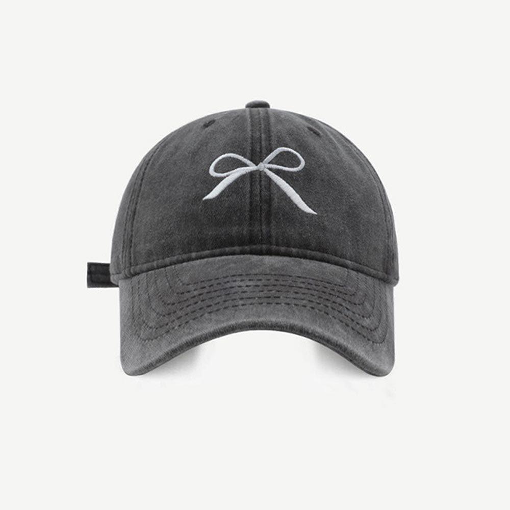 AHUA阿華有事嗎 蝴蝶結刺繡刷舊感棒球帽 H0069 簡約 百搭基本款帽子 老帽 遮陽帽 棒球帽-細節圖3