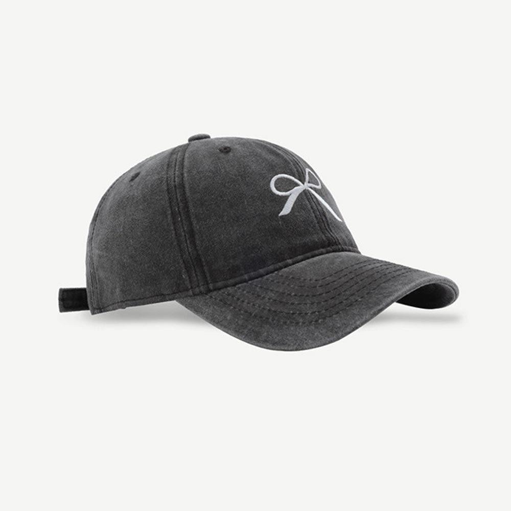 AHUA阿華有事嗎 蝴蝶結刺繡刷舊感棒球帽 H0069 簡約 百搭基本款帽子 老帽 遮陽帽 棒球帽-細節圖4