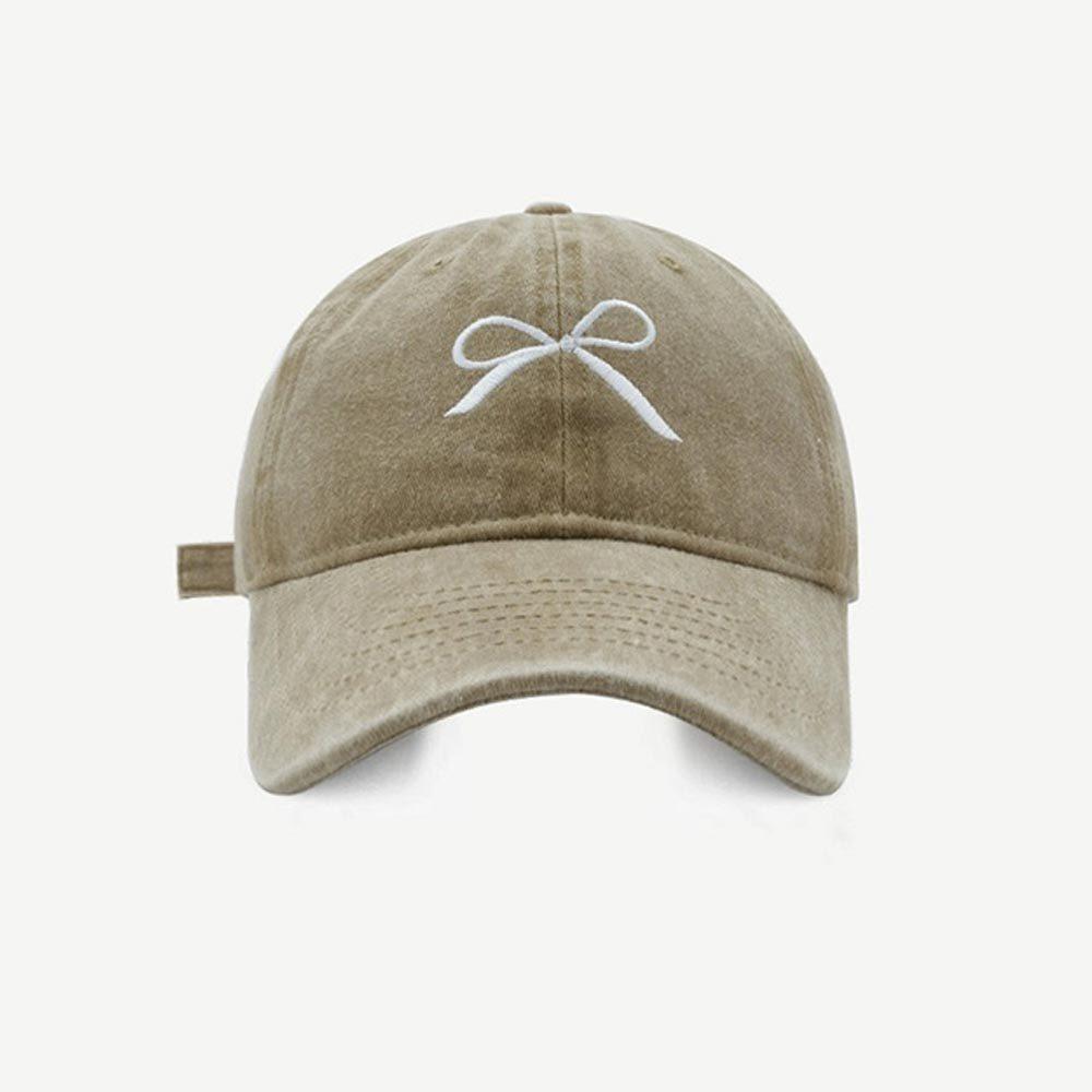 AHUA阿華有事嗎 蝴蝶結刺繡刷舊感棒球帽 H0069 簡約 百搭基本款帽子 老帽 遮陽帽 棒球帽-細節圖7