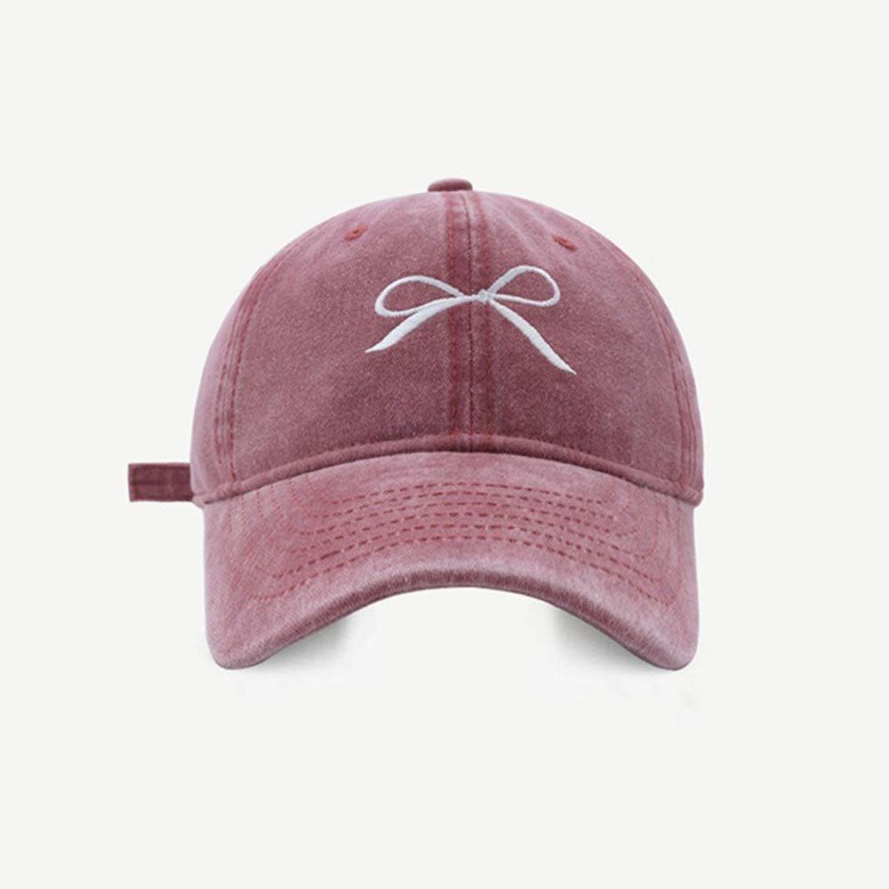 AHUA阿華有事嗎 蝴蝶結刺繡刷舊感棒球帽 H0069 簡約 百搭基本款帽子 老帽 遮陽帽 棒球帽-細節圖8