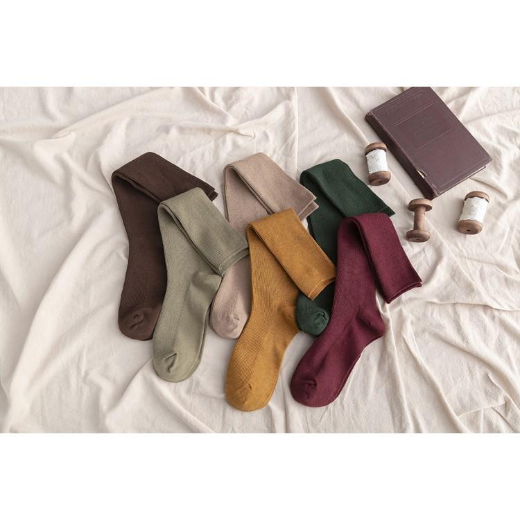 AHUA 日系襪子 純色百搭條紋膝下襪 S0331 長筒襪 女襪 女生襪子 學生襪 及膝襪 襪子推薦 阿華有事嗎-細節圖3