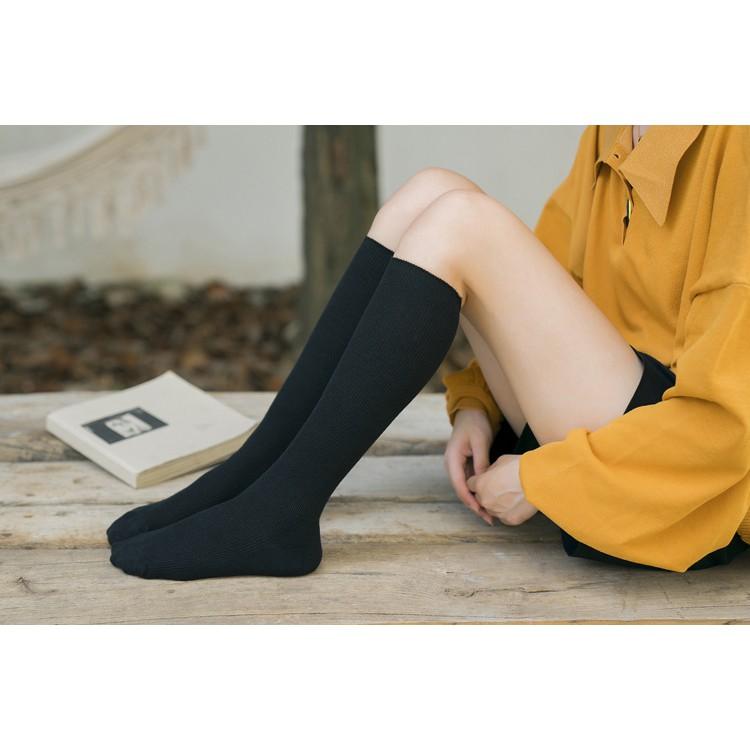 AHUA 日系襪子 純色百搭條紋膝下襪 S0331 長筒襪 女襪 女生襪子 學生襪 及膝襪 襪子推薦 阿華有事嗎-細節圖7
