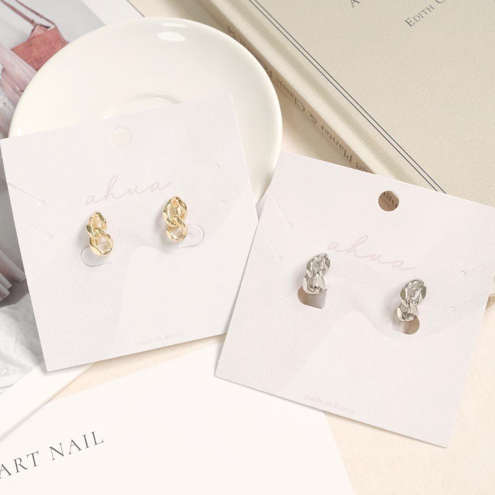 AHUA阿華有事嗎 鎖扣交織耳夾 A0876 正韓 Ins風 時尚 氣質 百搭 耳夾 無耳洞 基本款-細節圖2