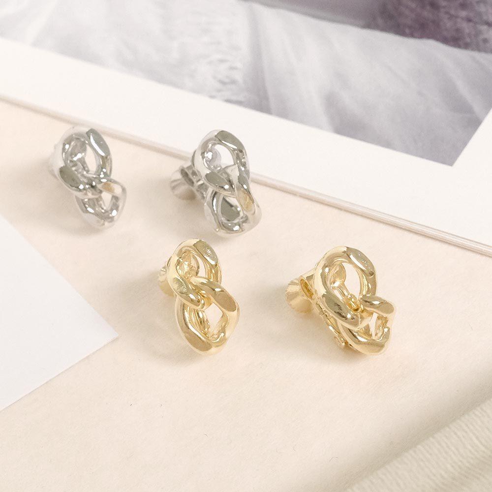 AHUA阿華有事嗎 鎖扣交織耳夾 A0876 正韓 Ins風 時尚 氣質 百搭 耳夾 無耳洞 基本款-細節圖4