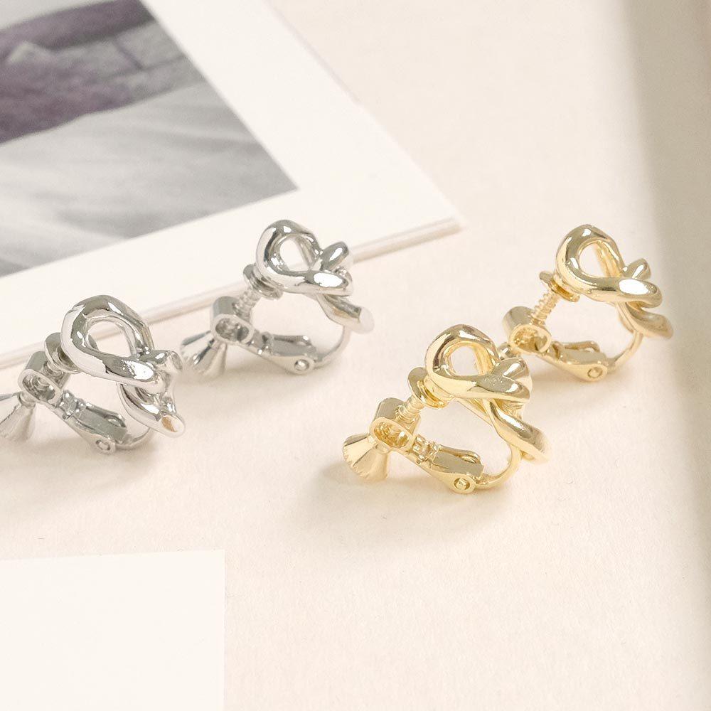 AHUA阿華有事嗎 鎖扣交織耳夾 A0876 正韓 Ins風 時尚 氣質 百搭 耳夾 無耳洞 基本款-細節圖5