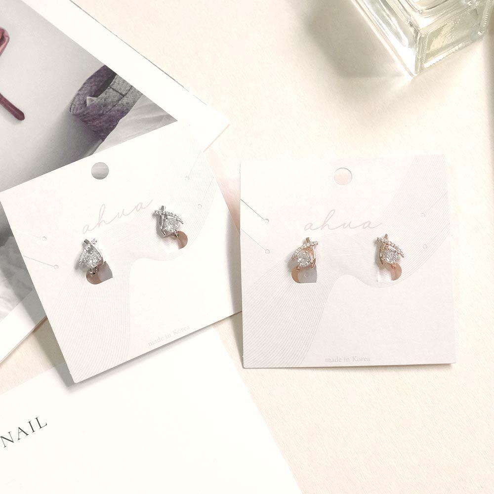AHUA阿華有事嗎 大水鑽交叉耳夾 A0873 正韓 Ins風 時尚 氣質 百搭 耳夾 無耳洞 基本款-細節圖2