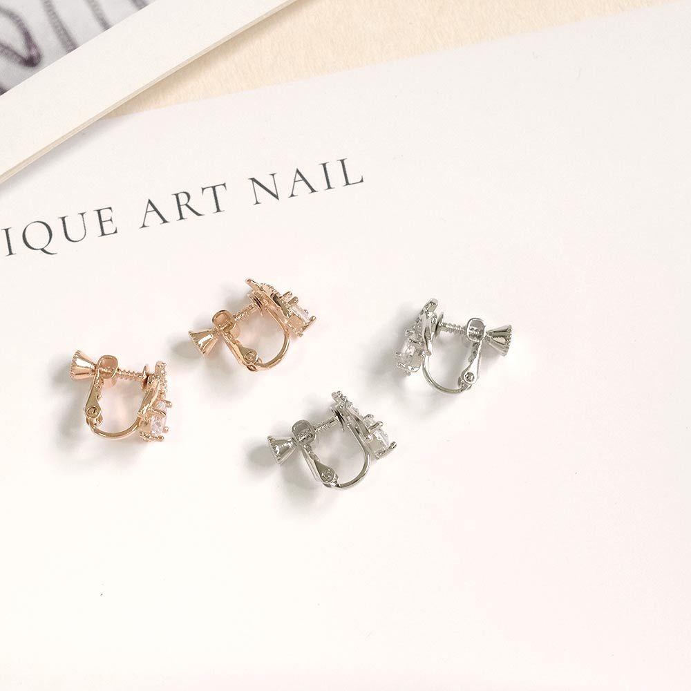 AHUA阿華有事嗎 大水鑽交叉耳夾 A0873 正韓 Ins風 時尚 氣質 百搭 耳夾 無耳洞 基本款-細節圖7