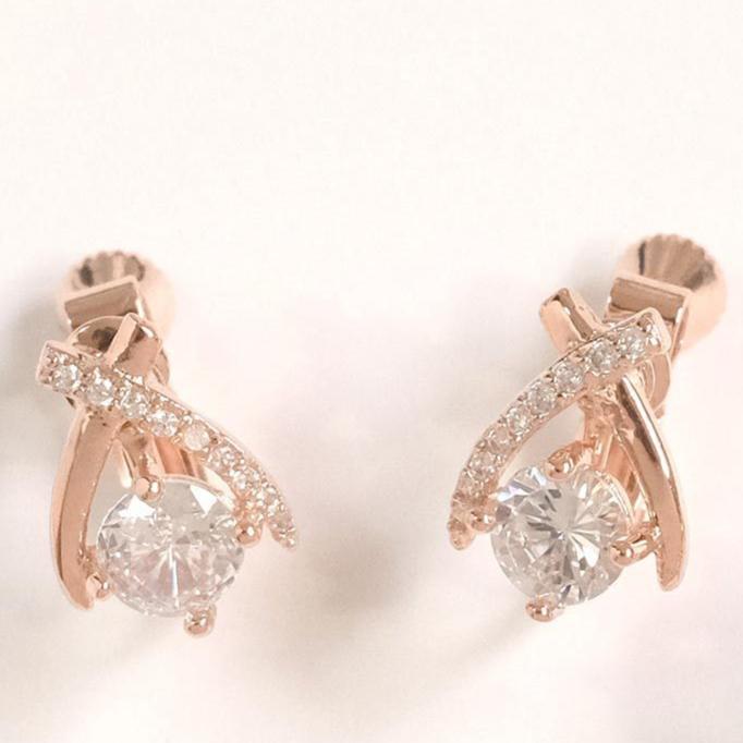 AHUA阿華有事嗎 大水鑽交叉耳夾 A0873 正韓 Ins風 時尚 氣質 百搭 耳夾 無耳洞 基本款-細節圖8