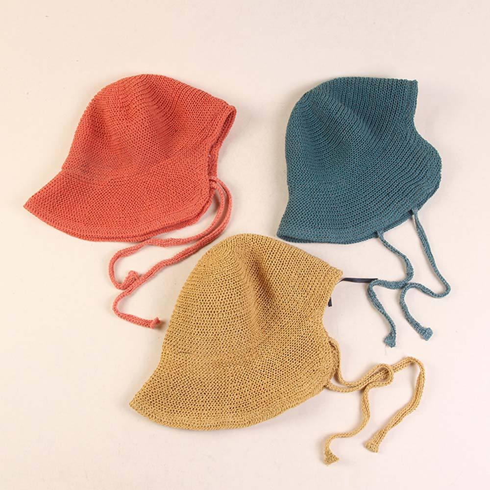 AHUA阿華有事嗎 純色編織系繩草帽 H0068 簡約 百搭基本款帽子 草帽 遮陽帽-細節圖3