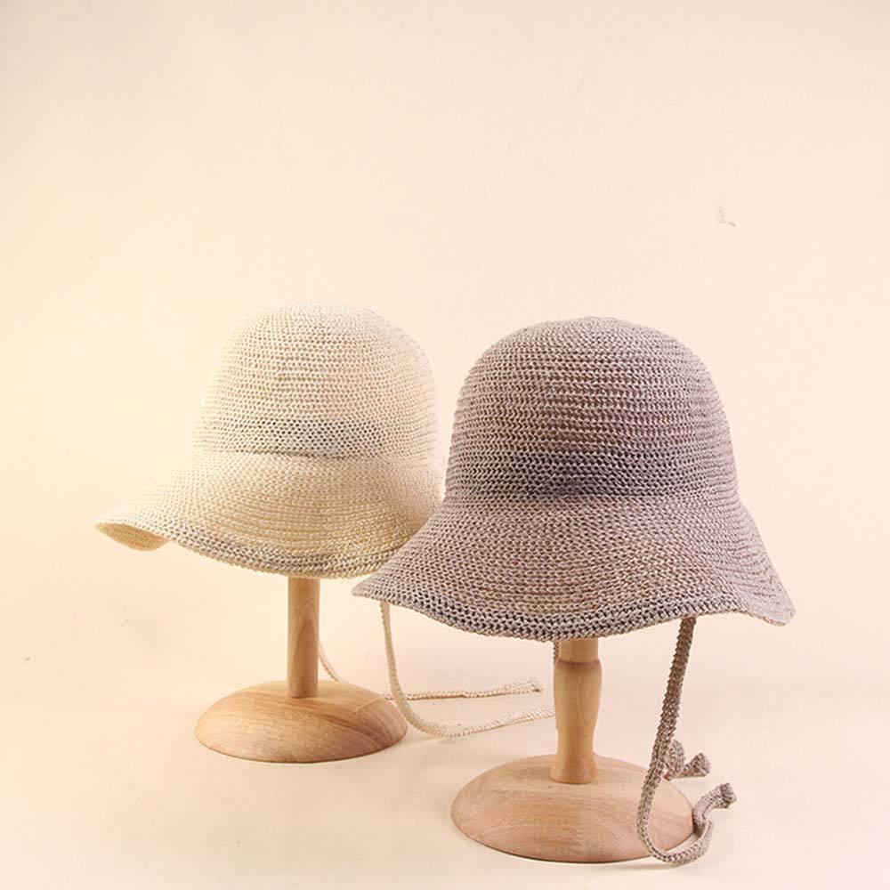 AHUA阿華有事嗎 純色編織系繩草帽 H0068 簡約 百搭基本款帽子 草帽 遮陽帽-細節圖4