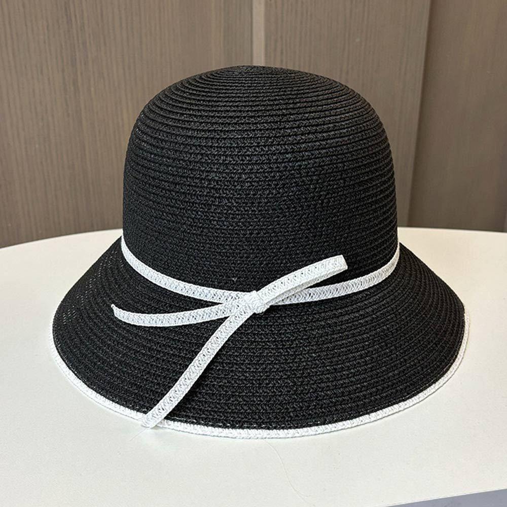 AHUA阿華有事嗎 氣質撞色打結線條編織草帽 H0067 簡約 百搭基本款帽子 草帽 遮陽帽-細節圖8