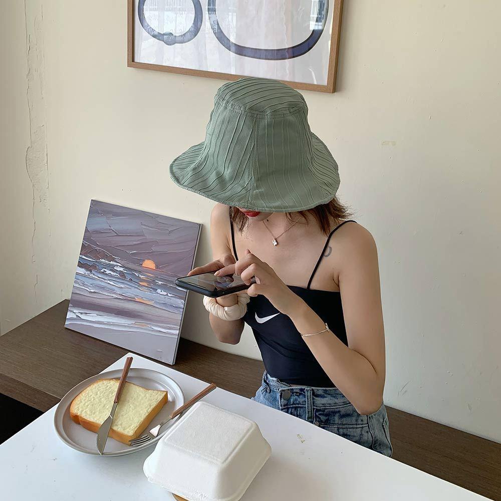 AHUA阿華有事嗎 純色線條壓紋漁夫帽 H0065 簡約 百搭基本款帽子 漁夫帽 遮陽帽-細節圖4