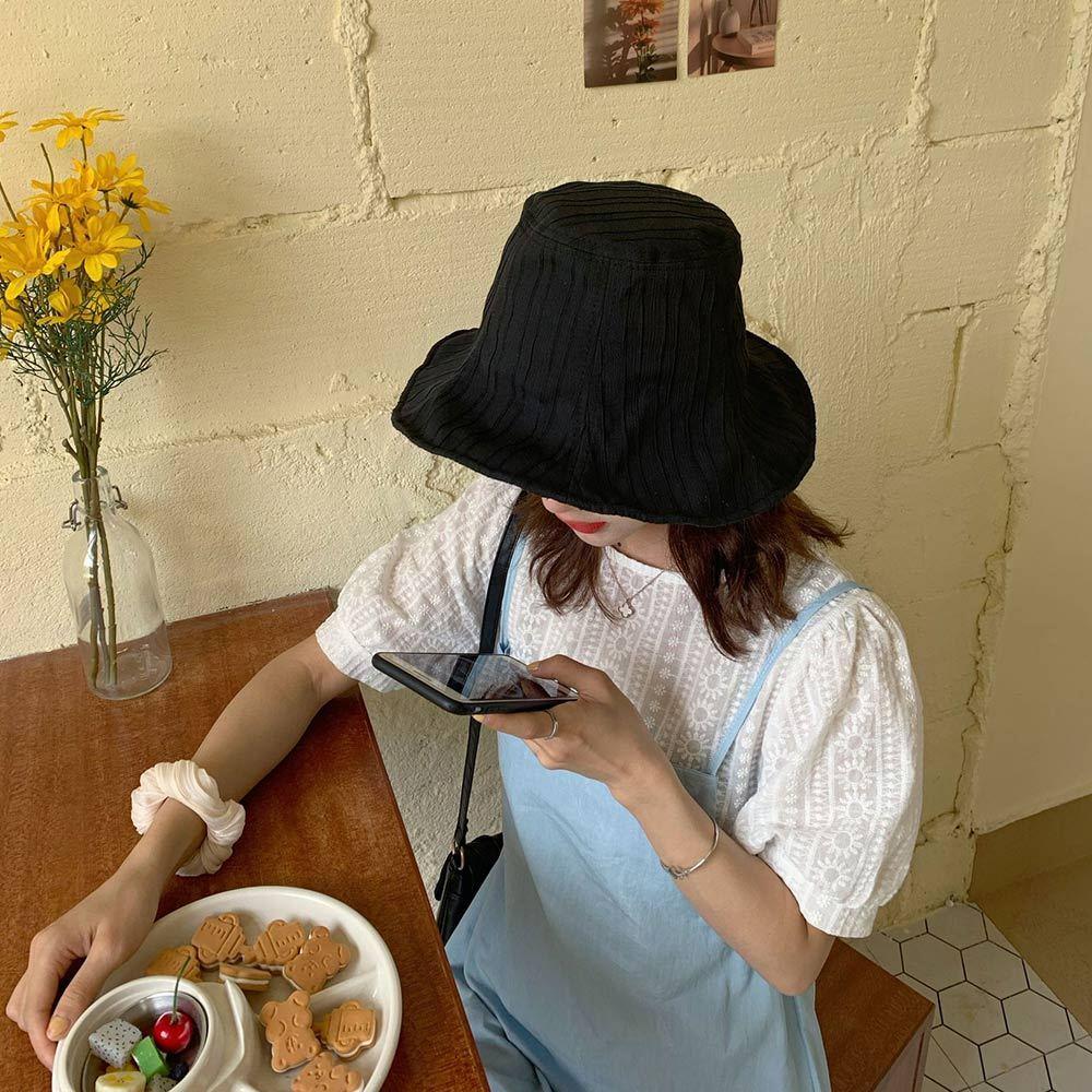 AHUA阿華有事嗎 純色線條壓紋漁夫帽 H0065 簡約 百搭基本款帽子 漁夫帽 遮陽帽-細節圖7