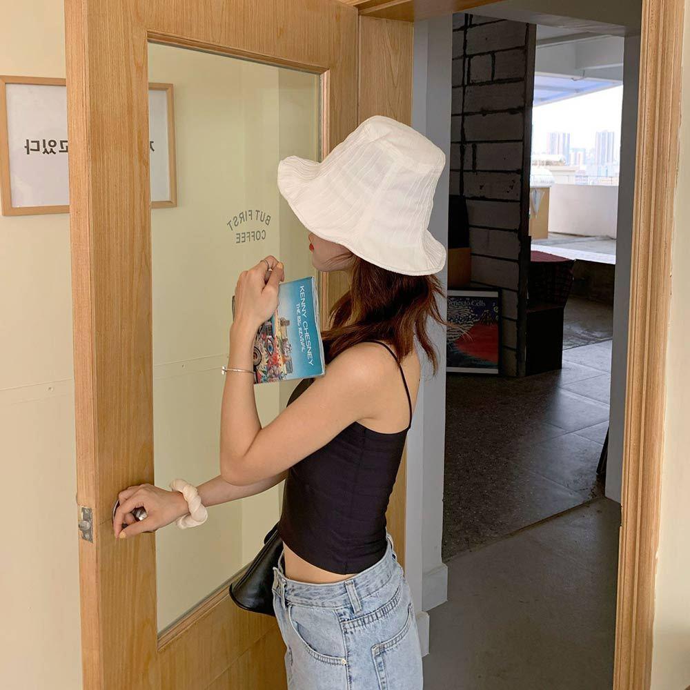 AHUA阿華有事嗎 純色線條壓紋漁夫帽 H0065 簡約 百搭基本款帽子 漁夫帽 遮陽帽-細節圖9