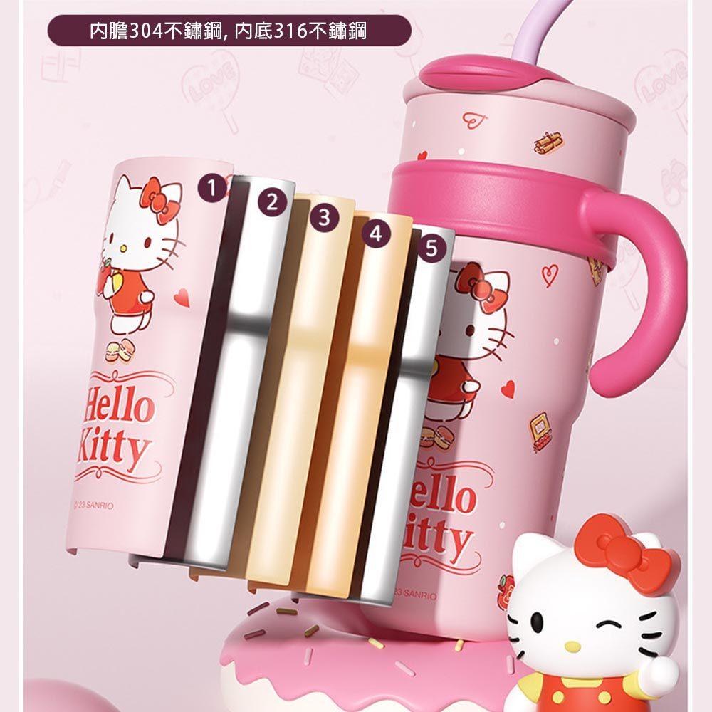 AHUA阿華有事嗎 三麗鷗人物吸管保溫不鏽鋼手柄杯 F0057 生活百貨 吸管水杯 保溫杯-細節圖4