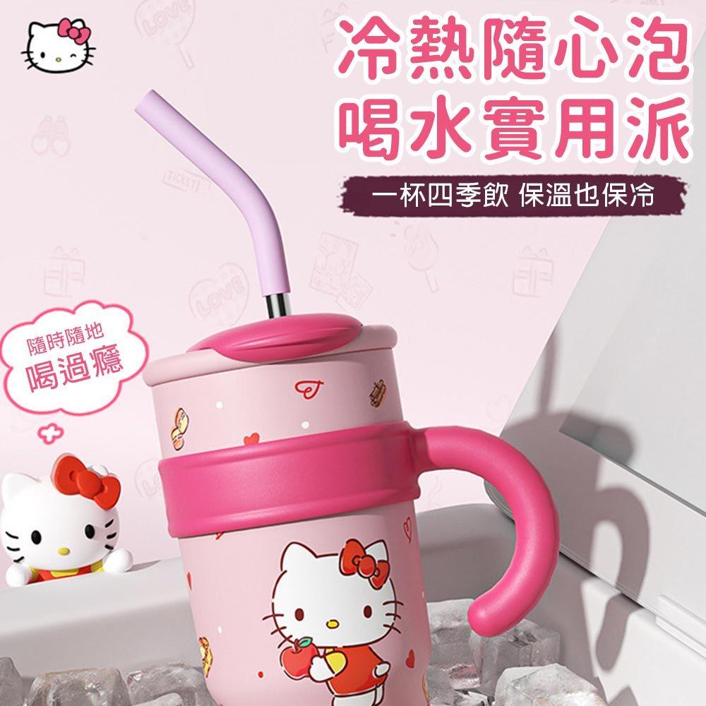 AHUA阿華有事嗎 三麗鷗人物吸管保溫不鏽鋼手柄杯 F0057 生活百貨 吸管水杯 保溫杯-細節圖6