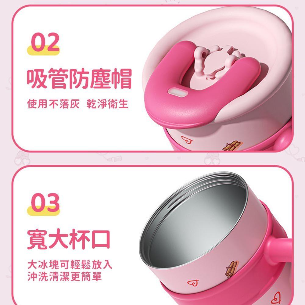 AHUA阿華有事嗎 三麗鷗人物吸管保溫不鏽鋼手柄杯 F0057 生活百貨 吸管水杯 保溫杯-細節圖8