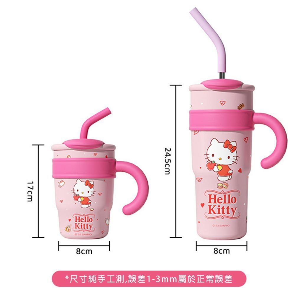 AHUA阿華有事嗎 三麗鷗人物吸管保溫不鏽鋼手柄杯 F0057 生活百貨 吸管水杯 保溫杯-細節圖9