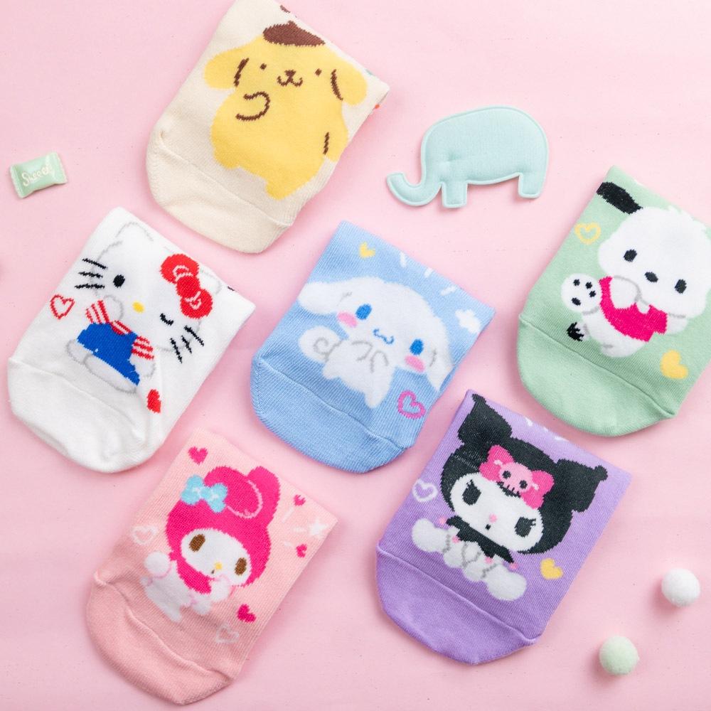AHUA阿華有事嗎 韓國卡通童襪 童三麗鷗立體耳朵全身人物短襪 KCD0035 正韓純棉襪 女童男童 兒童上學必備襪子-細節圖6