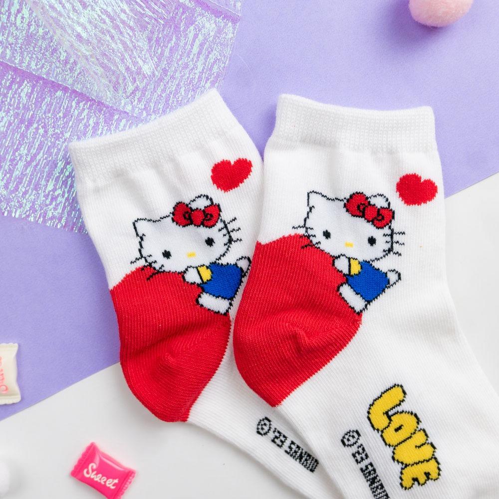 AHUA 韓國童襪 童三麗鷗擁抱愛心中筒襪 KCD0034 酷洛米 正韓純棉襪 女童男襪 兒童上學必備襪子 阿華有事嗎-細節圖7