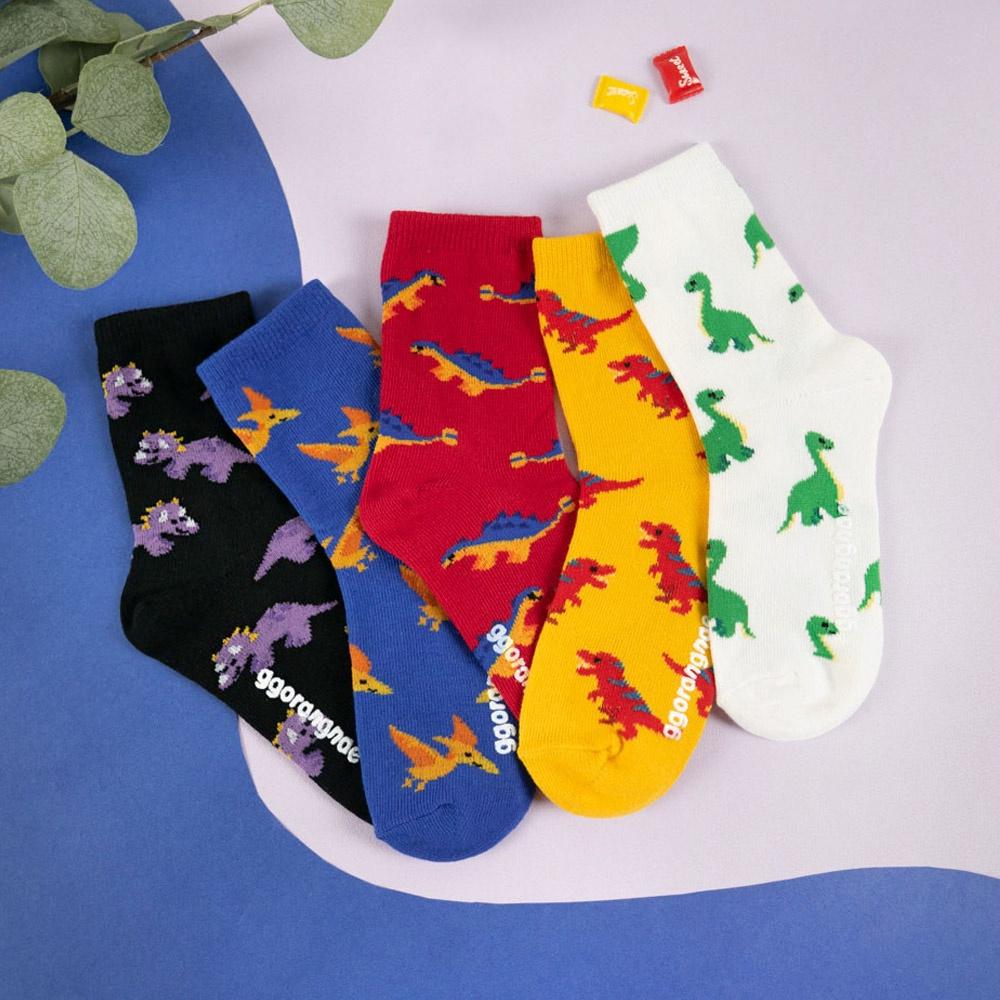 AUHA 韓國童襪 童滿版恐龍兒童中筒襪 襪子推薦 童襪推薦 卡通襪子 孩童上學必備 KCD0031 阿華有事嗎-細節圖3