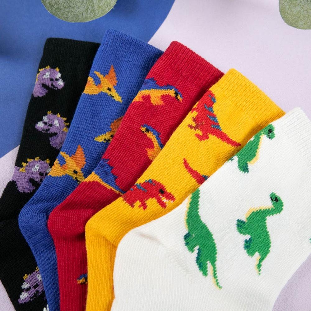 AUHA 韓國童襪 童滿版恐龍兒童中筒襪 襪子推薦 童襪推薦 卡通襪子 孩童上學必備 KCD0031 阿華有事嗎-細節圖4