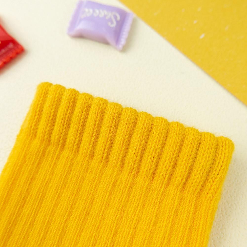 AHUA 韓國童襪 純色條紋兒童中筒襪 童襪 KCD0027  腳底止滑 女童襪 男童襪 純棉襪 素色童襪 阿華有事-細節圖4