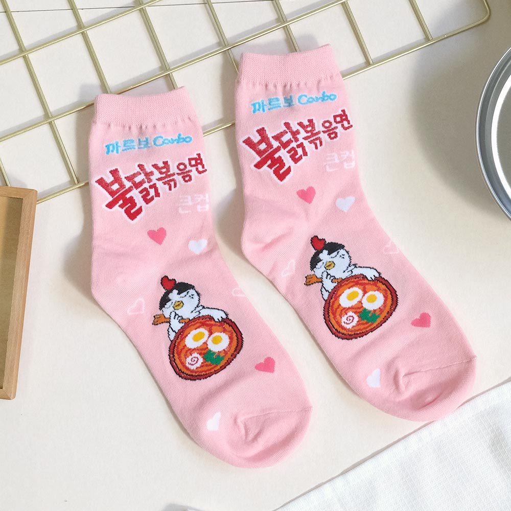 AHUA阿華有事嗎 經典火雞麵口味中筒襪 K2270 正韓襪子 百搭純棉襪 韓妞必備 少女襪-細節圖7