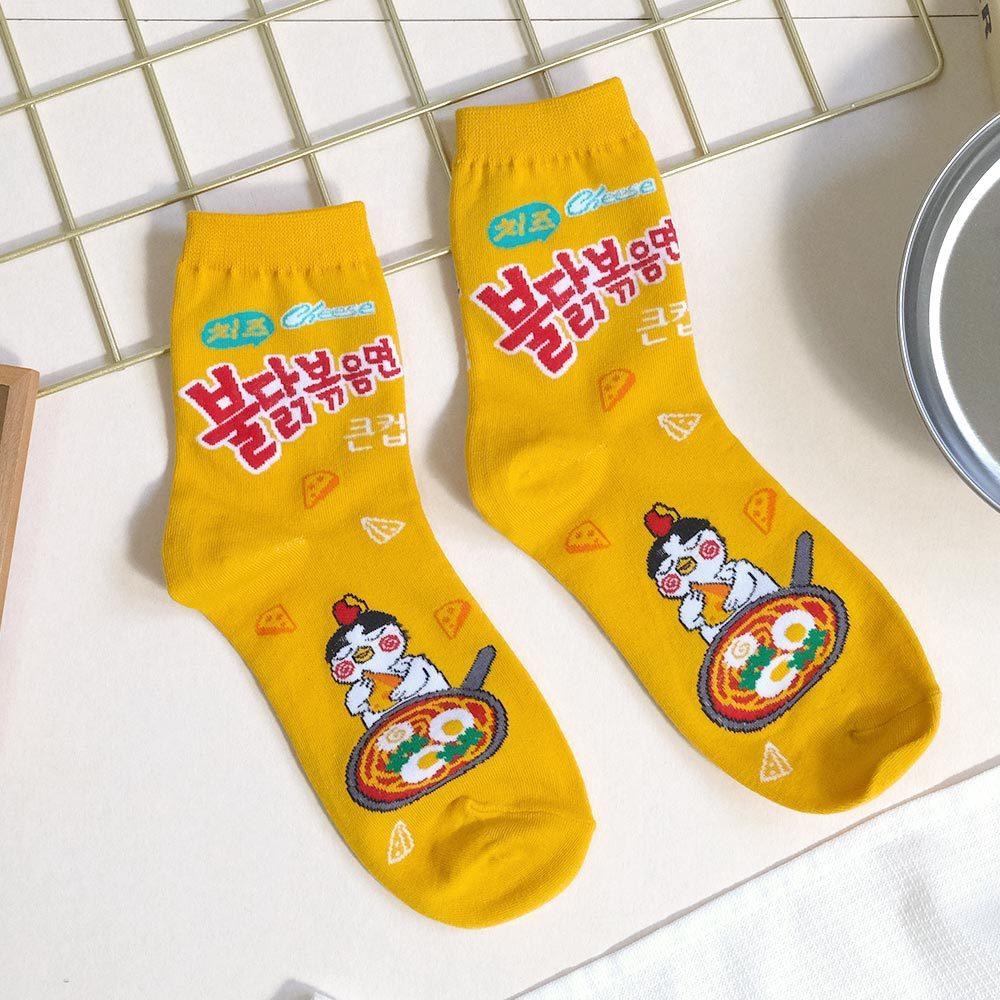 AHUA阿華有事嗎 經典火雞麵口味中筒襪 K2270 正韓襪子 百搭純棉襪 韓妞必備 少女襪-細節圖8