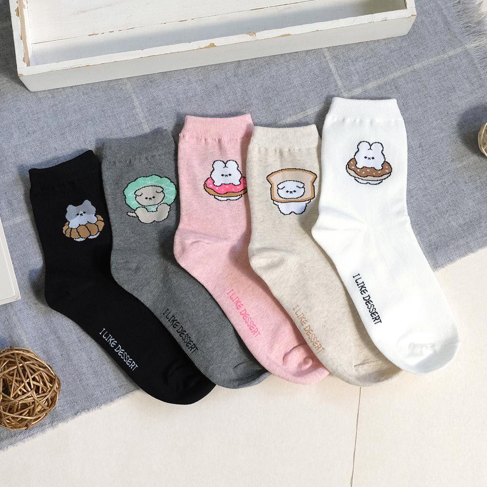 AHUA阿華有事嗎 甜點裝扮小動物中筒襪 K2268 正韓襪子 百搭純棉襪 韓妞必備 少女襪-細節圖3