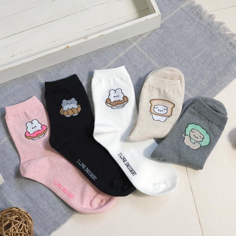 AHUA阿華有事嗎 甜點裝扮小動物中筒襪 K2268 正韓襪子 百搭純棉襪 韓妞必備 少女襪-細節圖5