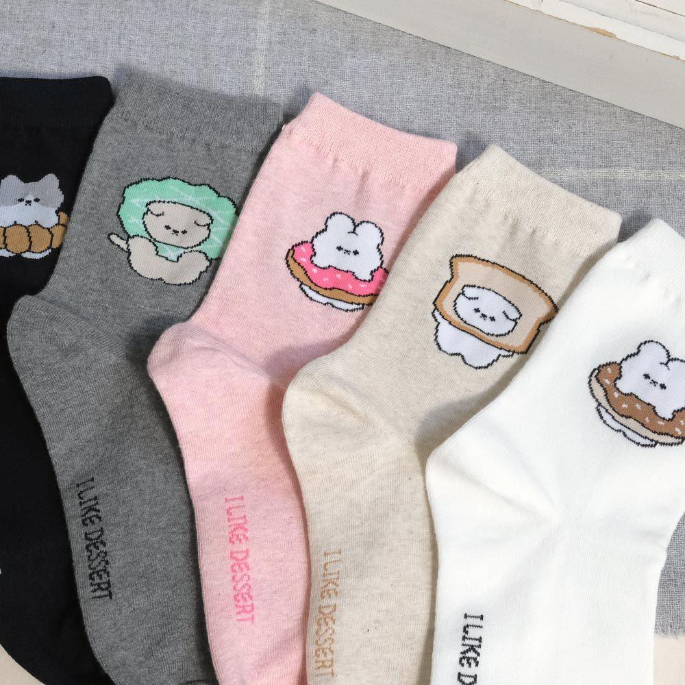 AHUA阿華有事嗎 甜點裝扮小動物中筒襪 K2268 正韓襪子 百搭純棉襪 韓妞必備 少女襪-細節圖6